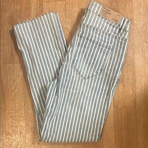 Kensie High Waisted Blue and White Striped Jeans